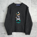 バーバリー ヴィンテージ テディベア 刺繍 ニット レディース グレー