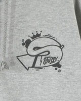 ステューシー OLD SKOOL STILL KICKIN' IT ジップアップ フーディー パーカー グレー M メンズ