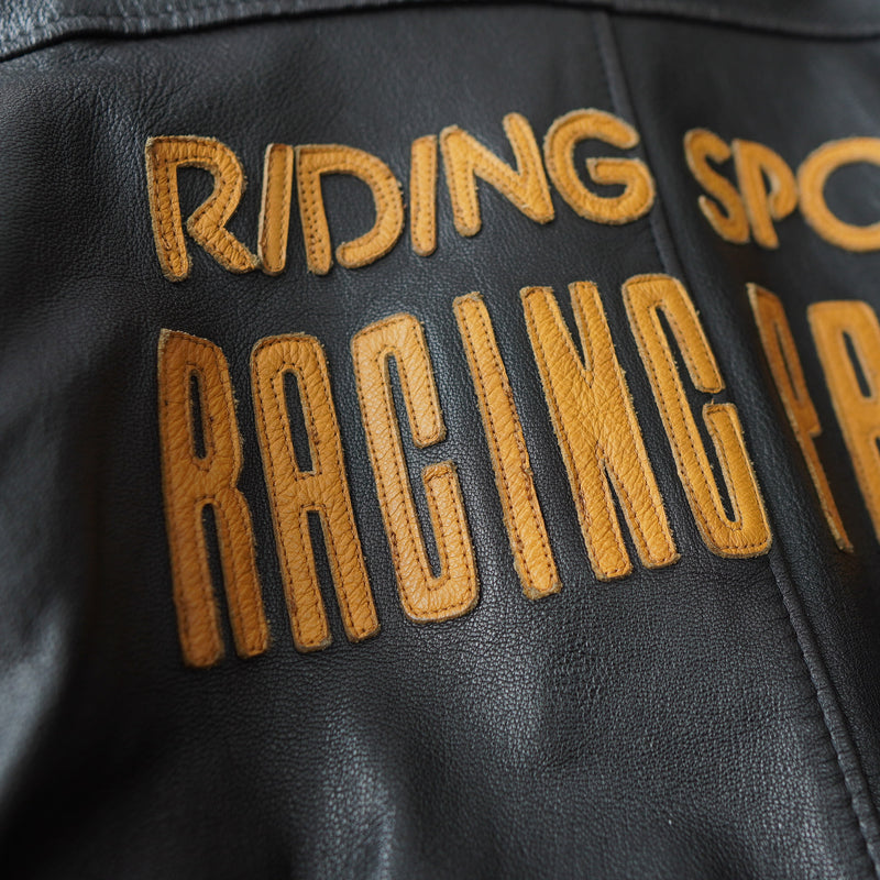 80's｜Patch Leather Biker Jacket