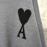 アミパリ アミ パリス ハートロゴ タートルネック ニット グレー