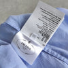 プラダ ロゴ 刺繍 クロップド 半袖シャツ ブルー レディース