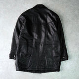 イヴ サンローラン ヴィンテージ 総裏地 YSLロゴボタン レザージャケット レザーブルゾン ブラック
