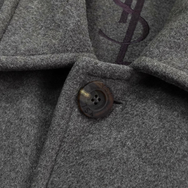 イヴ サンローラン ヴィンテージ YSLロゴ ウールコート チェスターコート ブラウン