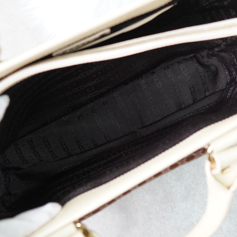 Celine Boogie Macadam Canvas/Leather Handbag Brown/Ivory