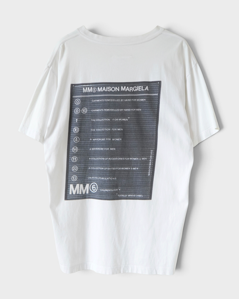 エムエムシックス メゾン マルジェラ バックプリント オーバーサイズ Tシャツ ホワイト XS メンズ レディース
