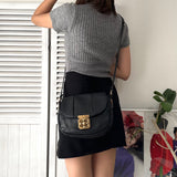 Studs Leather Shoulder Bag