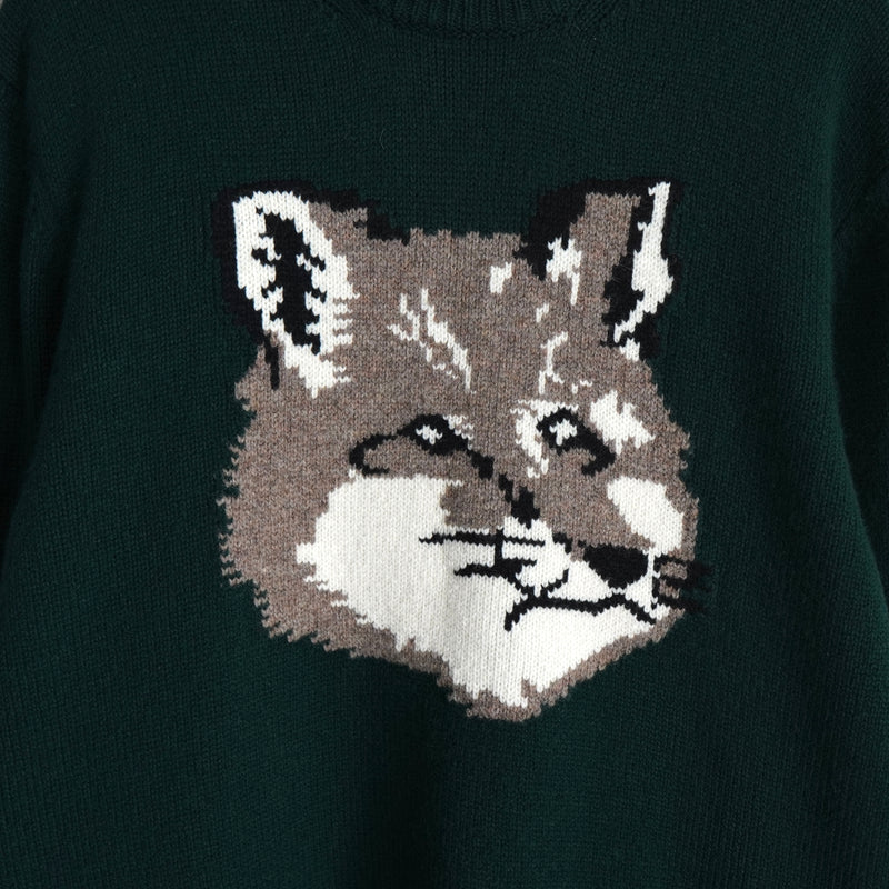 メゾン キツネ フォックスヘッド ニット ダークグリーン