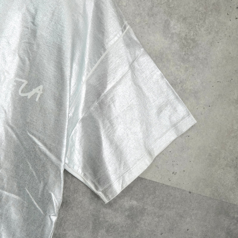 エムエムシックス メゾン マルジェラ 2018AW ロゴ コーディング Tシャツ メタリックシルバー