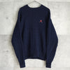ポロ ゴルフ ラルフローレン ワンポイント ロゴ ケーブル編み ニット ネイビー