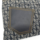 クリスチャン ディオール トロッター キャンバス / レザー トートバッグ ネイビー