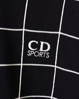 クリスチャン ディオール スポーツ ヴィンテージ CDロゴ 半袖ポロニット ネイビー レディース