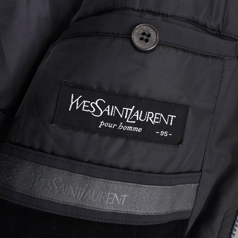 イヴ サンローラン ヴィンテージ YSLロゴ 中綿ジャケット 中綿ブルゾン グレー