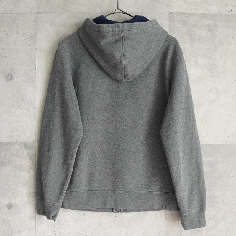 ポロ ラルフローレン フェルトロゴ フルジップ パーカー グレー