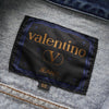 バレンティノ ジーンズ ヴィンテージ Vロゴ ボタン 刺繍 デニムジャケット ブルー