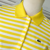 Lacoste 女款黄/白 Live Logo 贴片条纹 Polo 衫