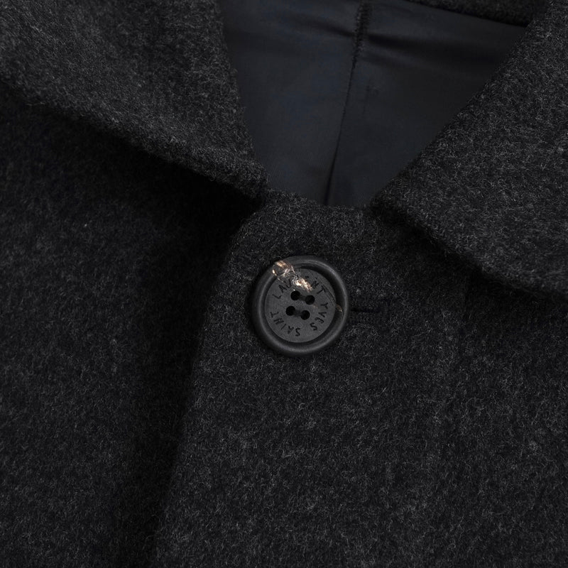 イヴサンローラン ヴィンテージ ウールコート ミドルコートチャコールグレー