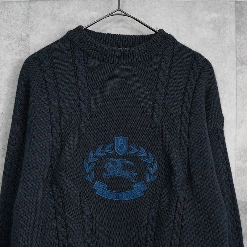 バーバリー ヴィンテージ ホースロゴ ニット グリーン系