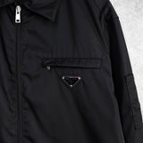 プラダ Re-Nylon トライアングルロゴ ナイロン シャツジャケット メンズ ブラック