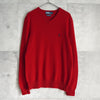 ポロ ラルフローレン Vネック スモールポニーロゴ ウール ニット レッド