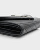 サンローラン YSLロゴ Vステッチ キャビアスキン 二つ折り長財布 ブラック