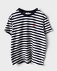 アミパリ アミ パリス ハートロゴ ボーダー Tシャツ ブラック ホワイト S メンズ レディース