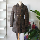 バーバリー 金ボタン ダウンジャケット ダウンコート ブラウン