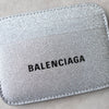 バレンシアガ ロゴ グリッター パスケース カードケース シルバー