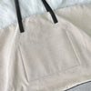 Jil Sander 标志帆布/皮革托特包，大容量，象牙色