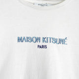 メゾン キツネ ロゴ 刺繍 Tシャツ ホワイト