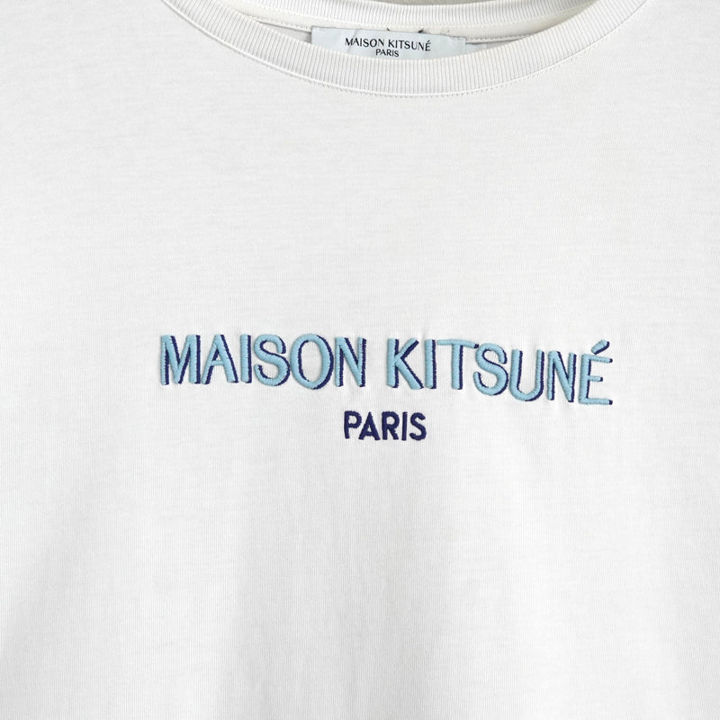 メゾン キツネ ロゴ 刺繍 Tシャツ ホワイト