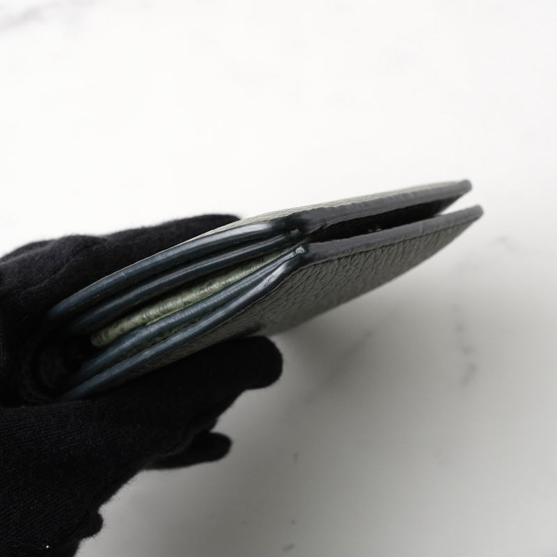 メゾン マルジェラ 四つタグ レザー 二つ折り財布 コンパクトウォレット カーキ 箱付き