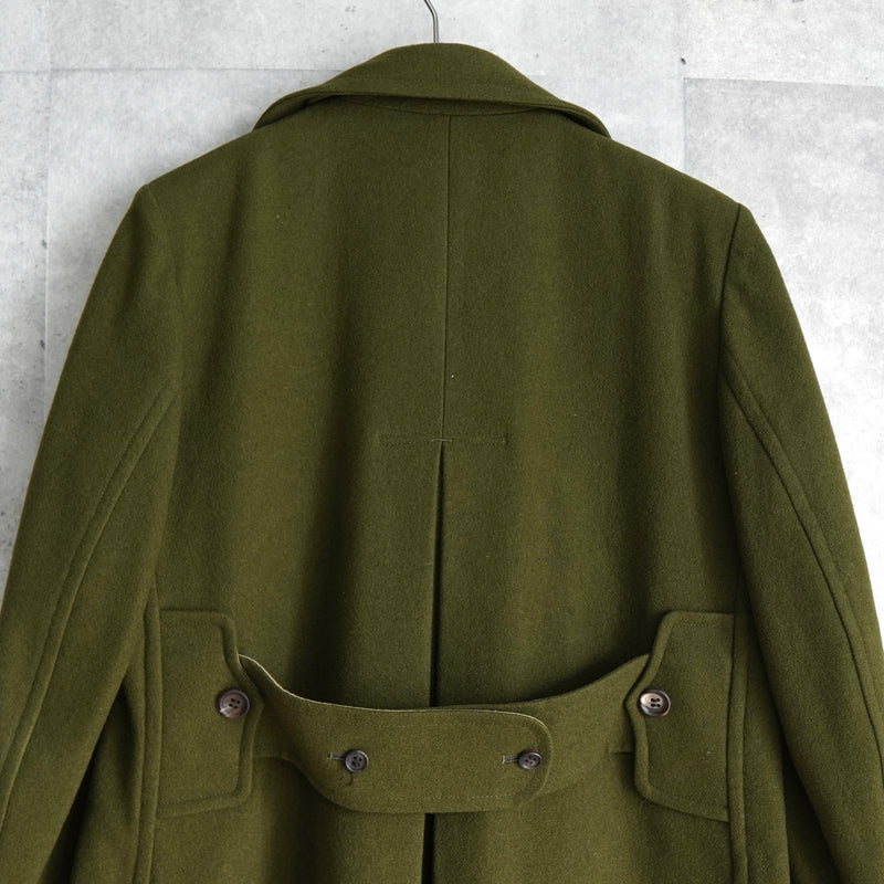 ワイズ レッド レーベル ダブルブレスト ウールコート カーキ