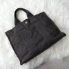 Hermes Foult PM Canvas Handbag Black/Grey