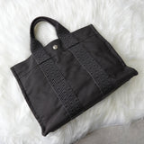 Hermes Foult PM Canvas Handbag Black/Grey