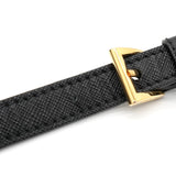 プラダ ガレリア トライアングルロゴ サフィアーノ 2way ハンドバッグ ショルダーバッグ ブラック