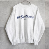 Yves Saint Laurent 复古徽标刺绣运动衫（浅灰色）