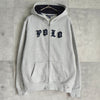 ポロ ラルフローレン フェルトロゴ フルジップ パーカー ライトグレー