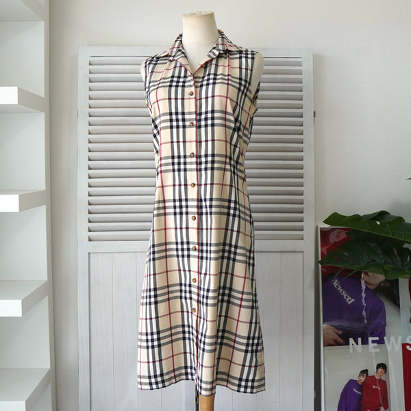 Burberry バーバリー シャドウチェック　ノースリーブドレス　Ｓ　ベージュ resize_image.php?image=