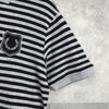 フレッドペリー エンブレム ロゴ ワッペン ボーダー 半袖ポロシャツ ブラック / グレー