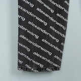 アレキサンダー ワン ロゴ 総柄 デニム ブラック レディース