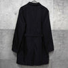 プラダ ナイロン 中綿 ステンカラーコート ブラック ウエストベルト付き