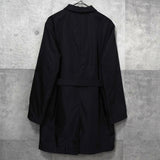 プラダ ナイロン 中綿 ステンカラーコート ブラック ウエストベルト付き