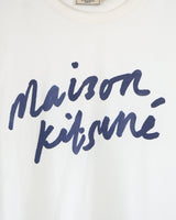 メゾン キツネ 筆記体ロゴ Tシャツ ホワイト M メンズ レディース