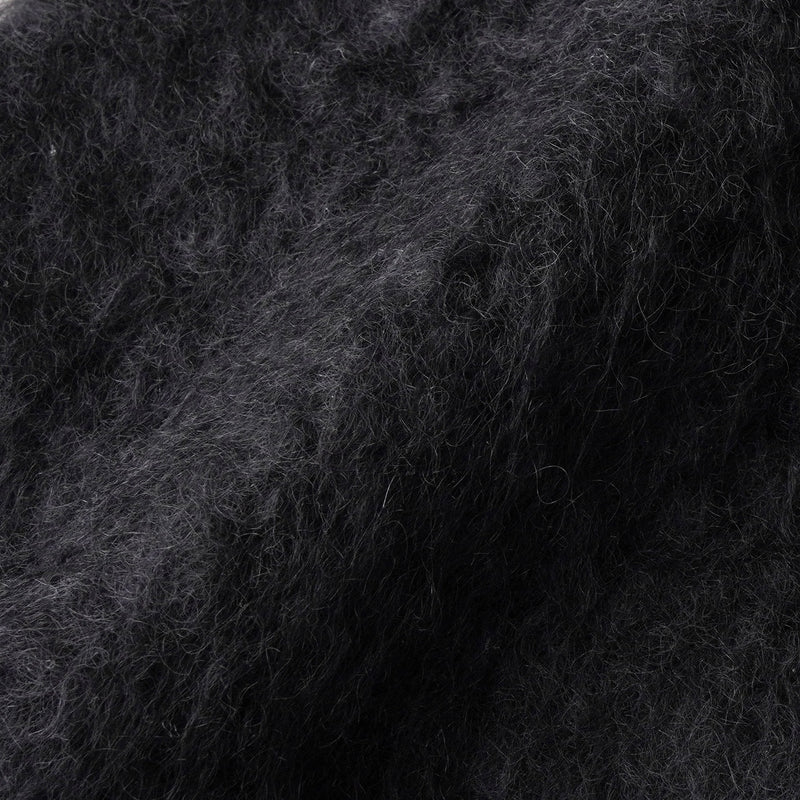 ロエベ アナグラム レザーパッチ モヘア マフラー ブラック