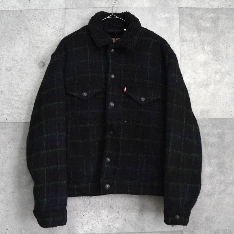 リーバイス チェック柄 ボア裏地 ウールジャケット ブラック / グリーン タグ付き未使用品