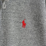 ポロ ラルフローレン スモールポニーロゴ チェック柄 フルジップ パーカー グレー