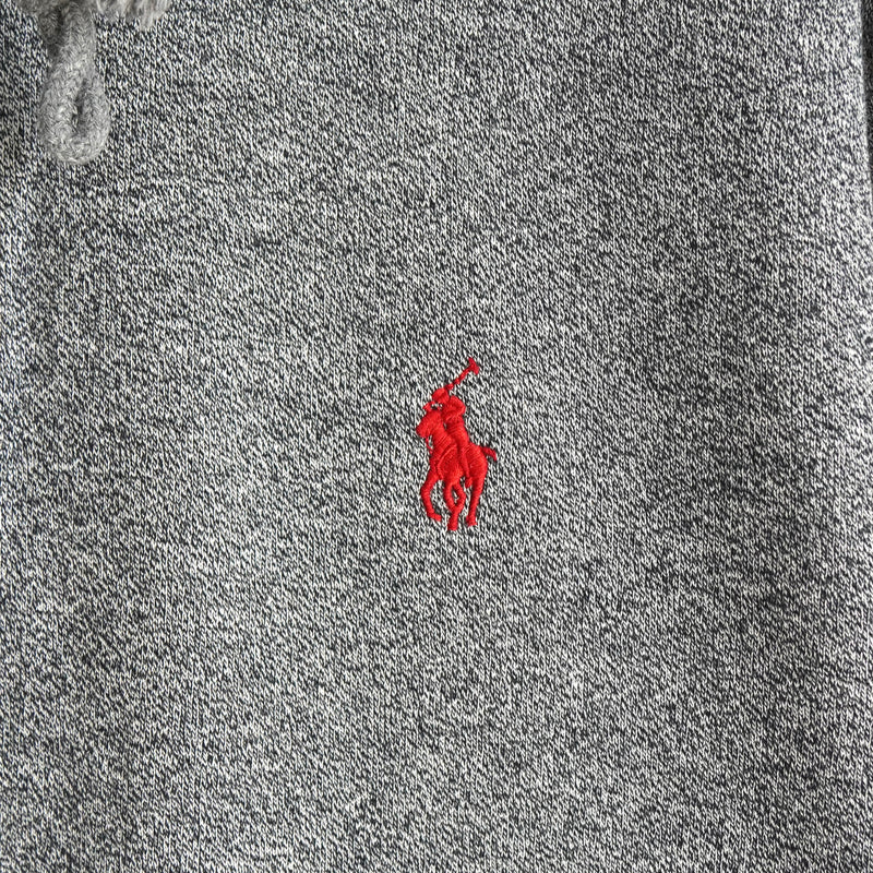 ポロ ラルフローレン スモールポニーロゴ チェック柄 フルジップ パーカー グレー