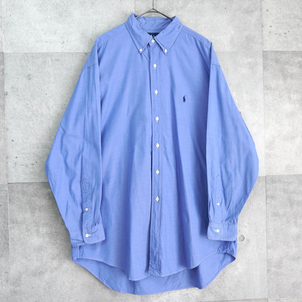 Polo Ralph Lauren logo embroidered long sleeve shirt blue