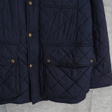 ポロ ラルフローレン スエード切り替え コーデュロイ襟 キルティングジャケット  ネイビー