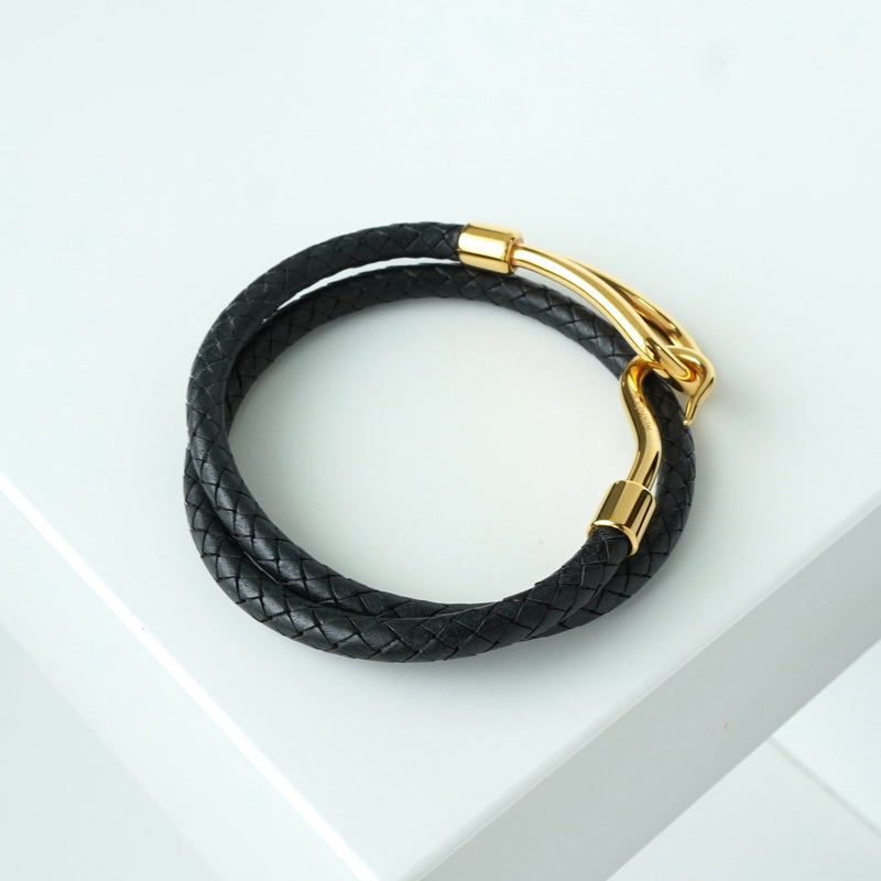 エルメス レザー ジャンボ チョーカー ブレスレット ブラック